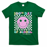 100th Day Of School Vibes Cute Groovy 100 Days Of School T-Shirt - Green