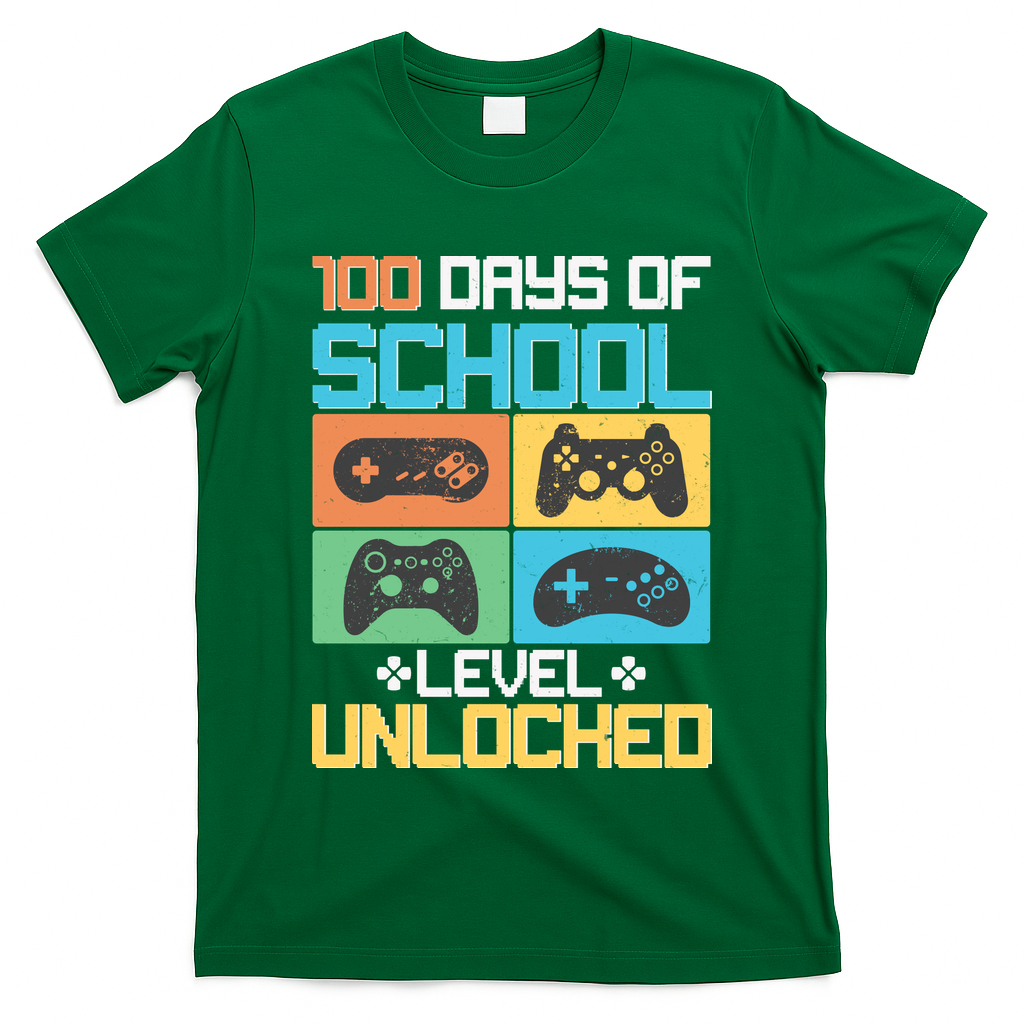 100 Days Of School Level Unlocked Video Game Fan T-Shirt