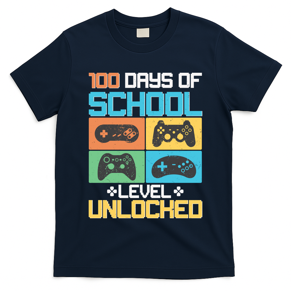 100 Days Of School Level Unlocked Video Game Fan T-Shirt