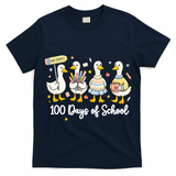 100 Days Of School Ducks Cute Goose Teacher 100th Day T-Shirt