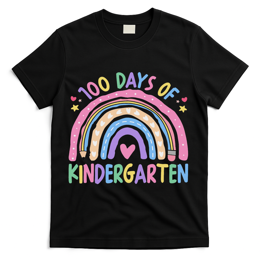100th Day Of Kindergarten Teacher 100 Days Smarter T-Shirt - Black