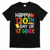120th Day Of School Teachers Child Happy 120 Days 1st Grade T-Shirt - Black