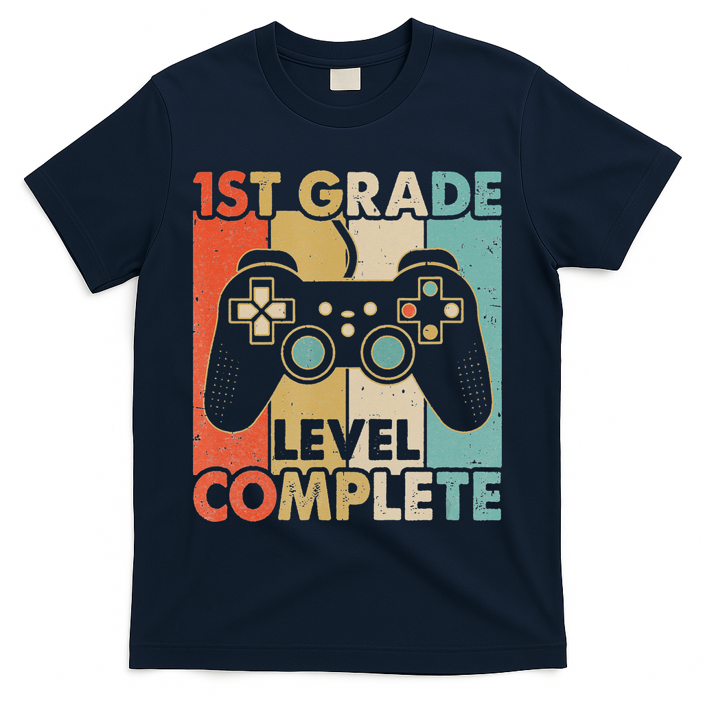 1St Grade Graduation Level Complete Video Games T-Shirt - Navy