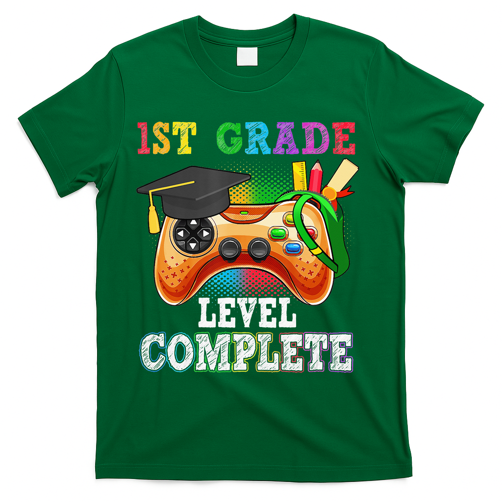 1St Grade Level Complete Last Day Of School Graduation T-Shirt - Green