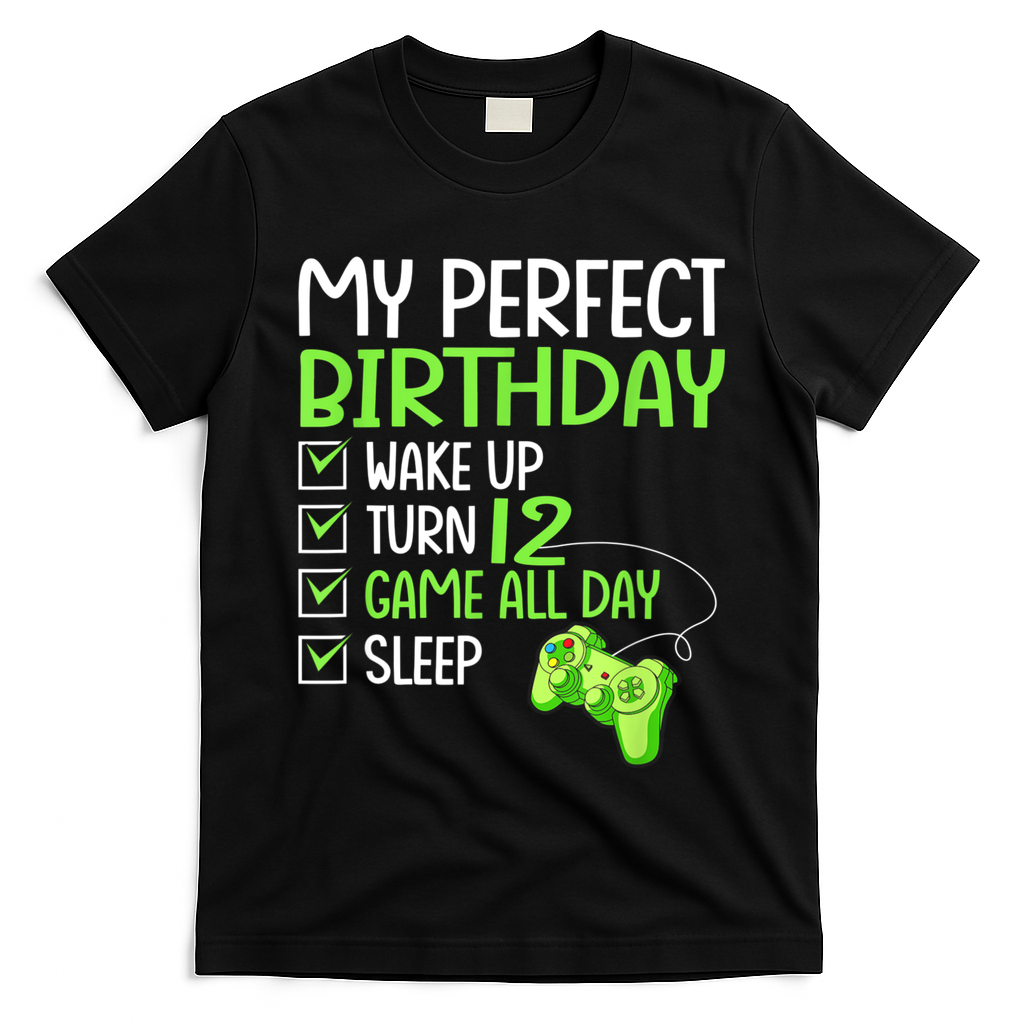 12th Perfect Birthday Boys Gaming 12 Years Old Gifts Gamer T-Shirt