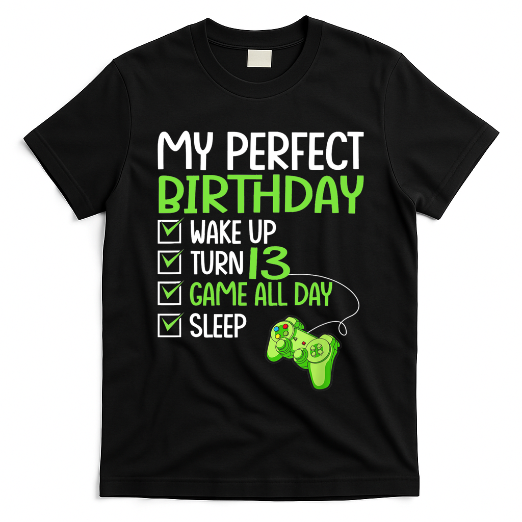 13th Perfect Birthday Boys Gaming 13 Years Old Gifts Gamer TShirt T-Shirt