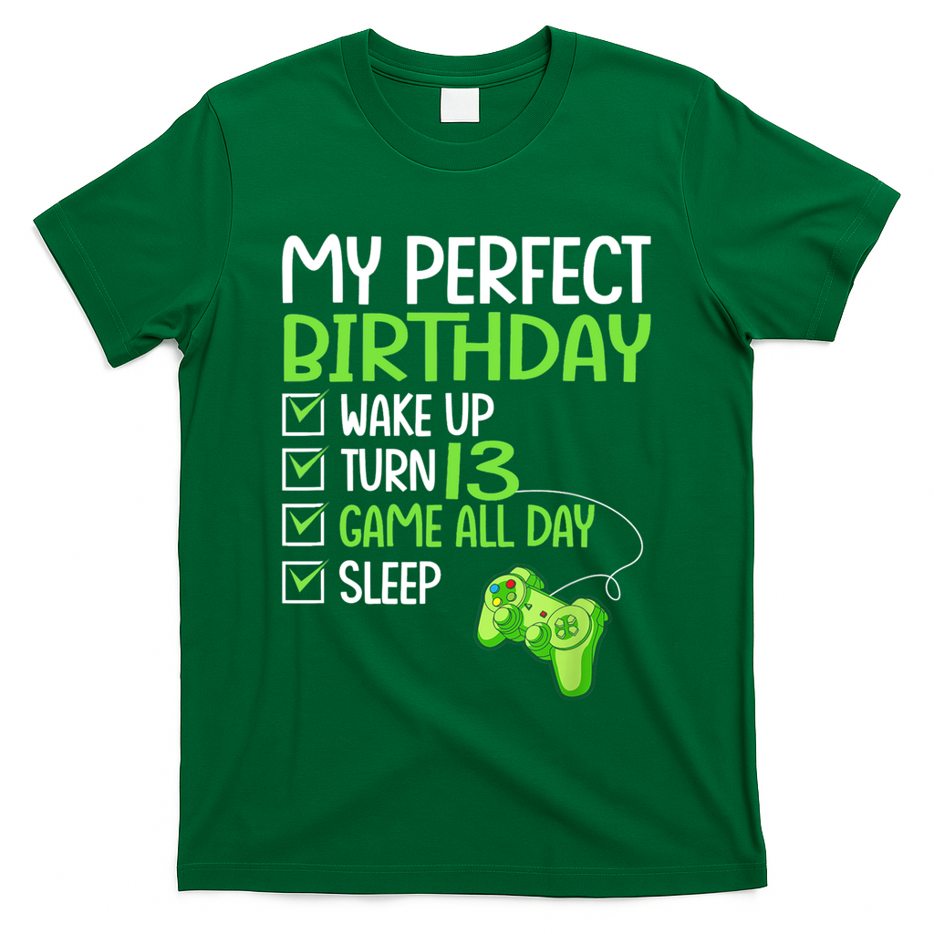 13th Perfect Birthday Boys Gaming 13 Years Old Gifts Gamer TShirt T-Shirt
