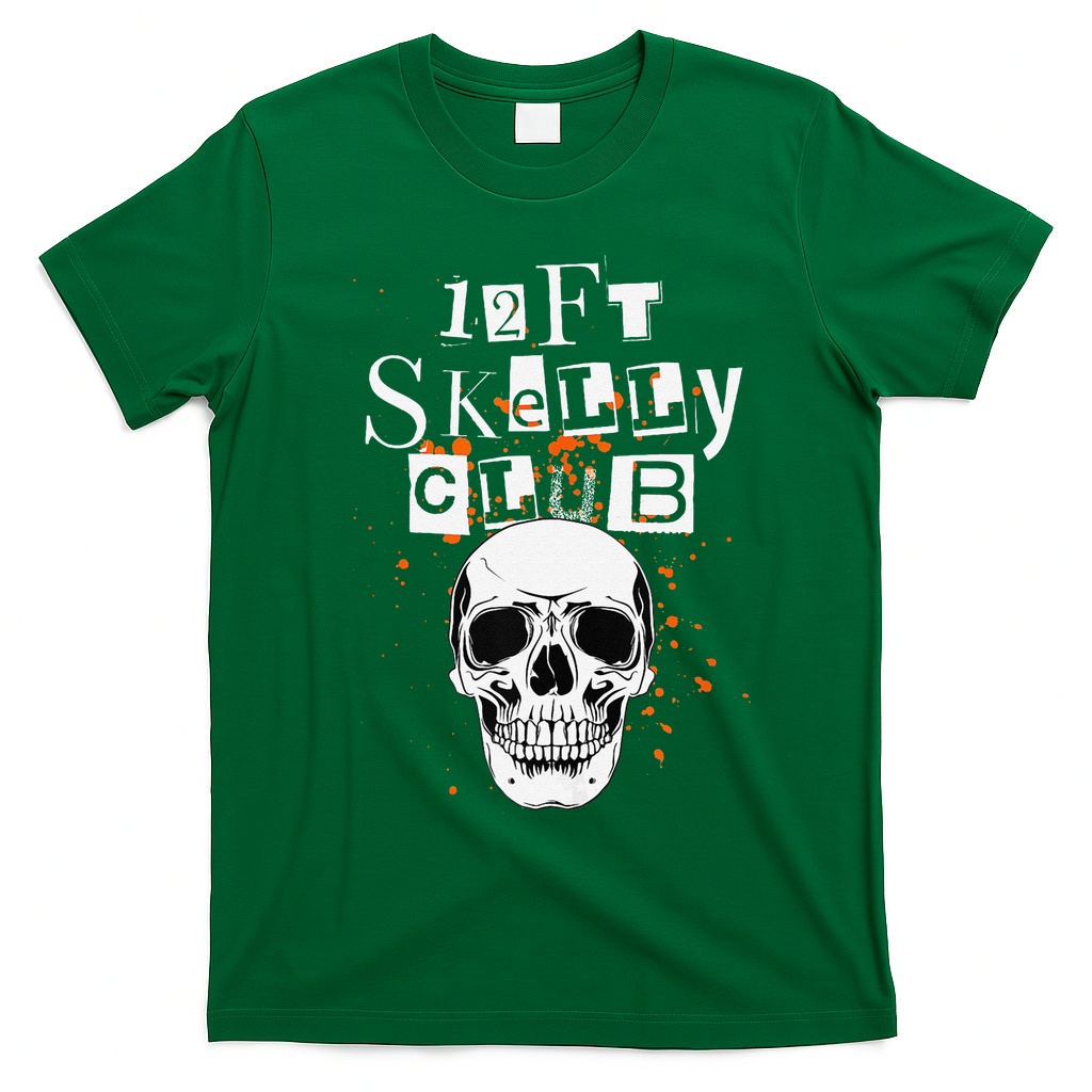 12Ft Skeleton Club Halloween T-Shirt - Irish Green
