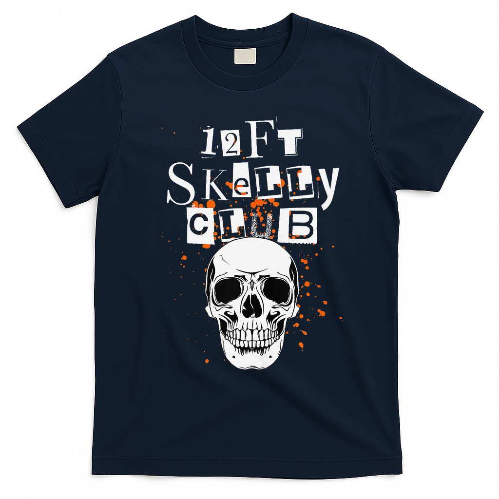 12Ft Skeleton Club Halloween T-Shirt - Navy Blue