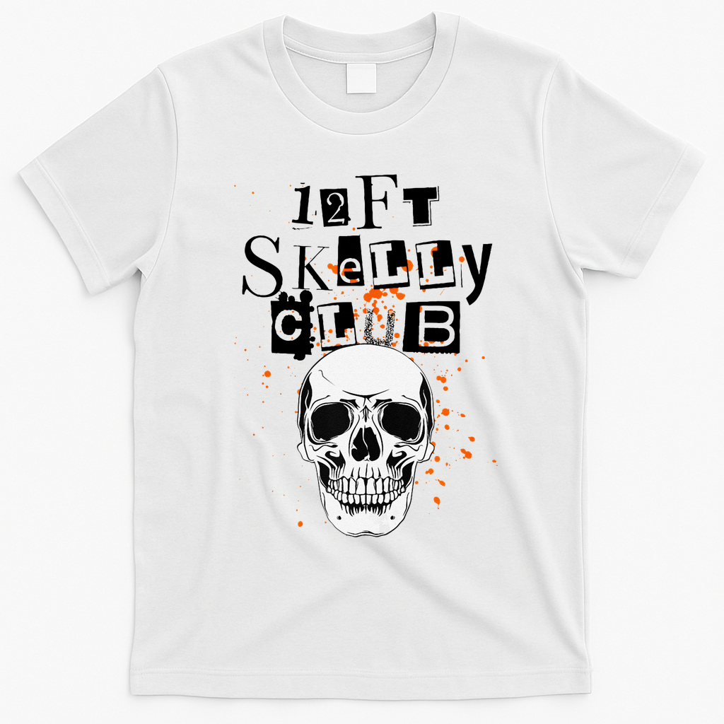 12Ft Skeleton Club Halloween T-Shirt - White
