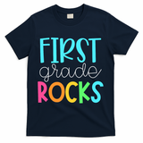 1st Teacher Team - First Grade Rocks T-Shirt - Navy