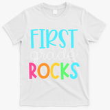 1st Teacher Team - First Grade Rocks T-Shirt - White