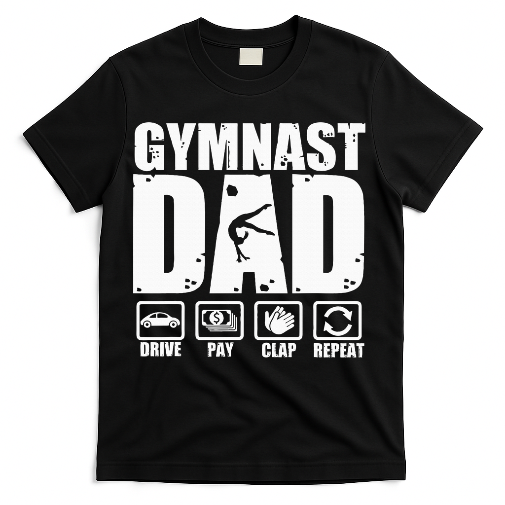 Gymnast Dad Proud Gymnastics Father Humor T-Shirt