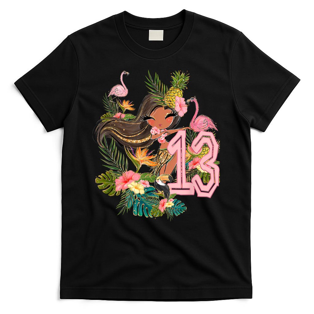 13th Birthday Tiki Party Pool Summer Hula Hawaiian Luau Friend T-Shirt