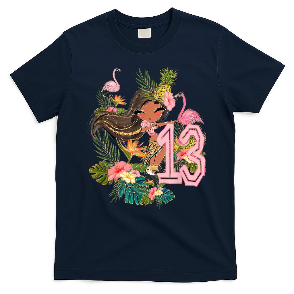 13th Birthday Tiki Party Pool Summer Hula Hawaiian Luau Friend T-Shirt