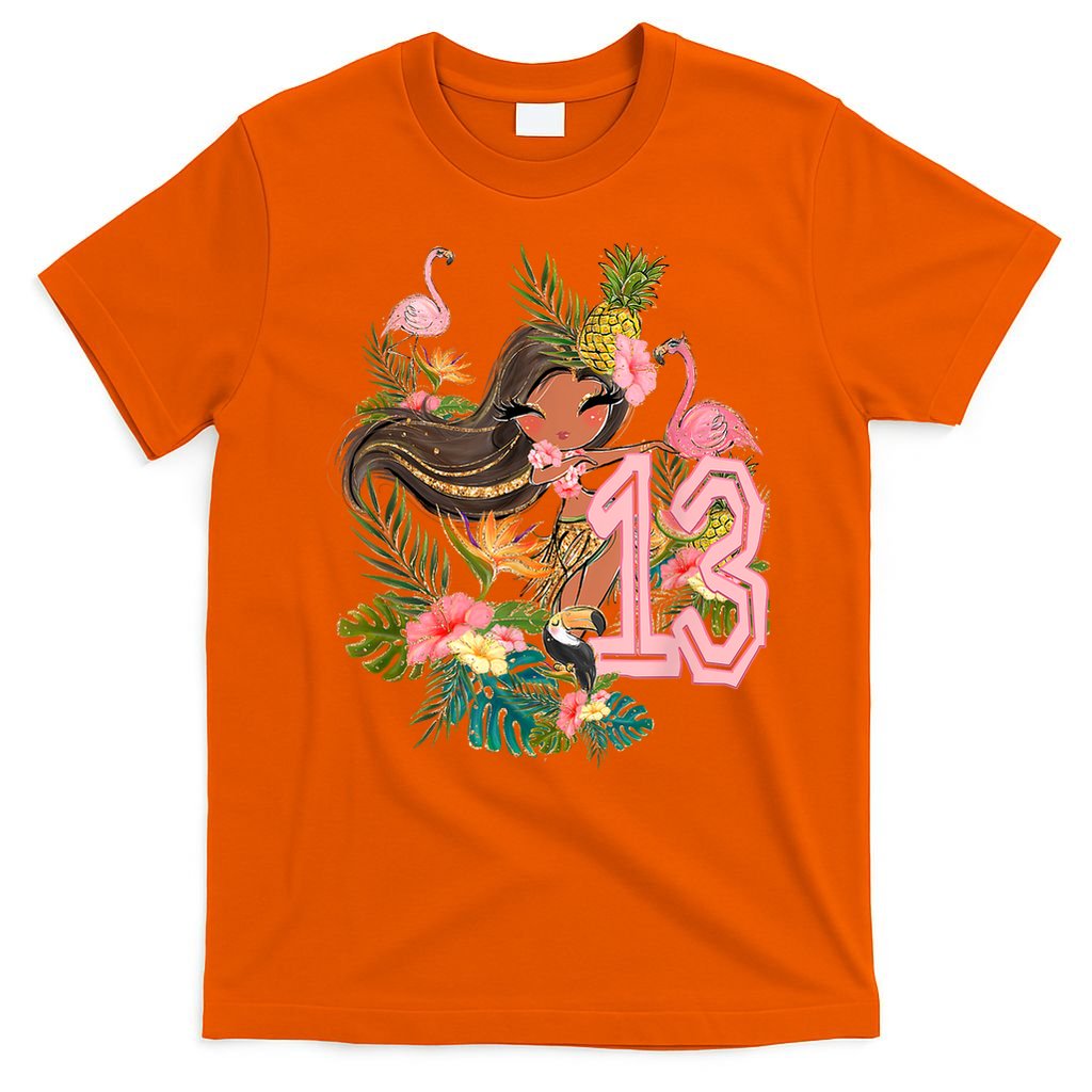 13th Birthday Tiki Party Pool Summer Hula Hawaiian Luau Friend T-Shirt