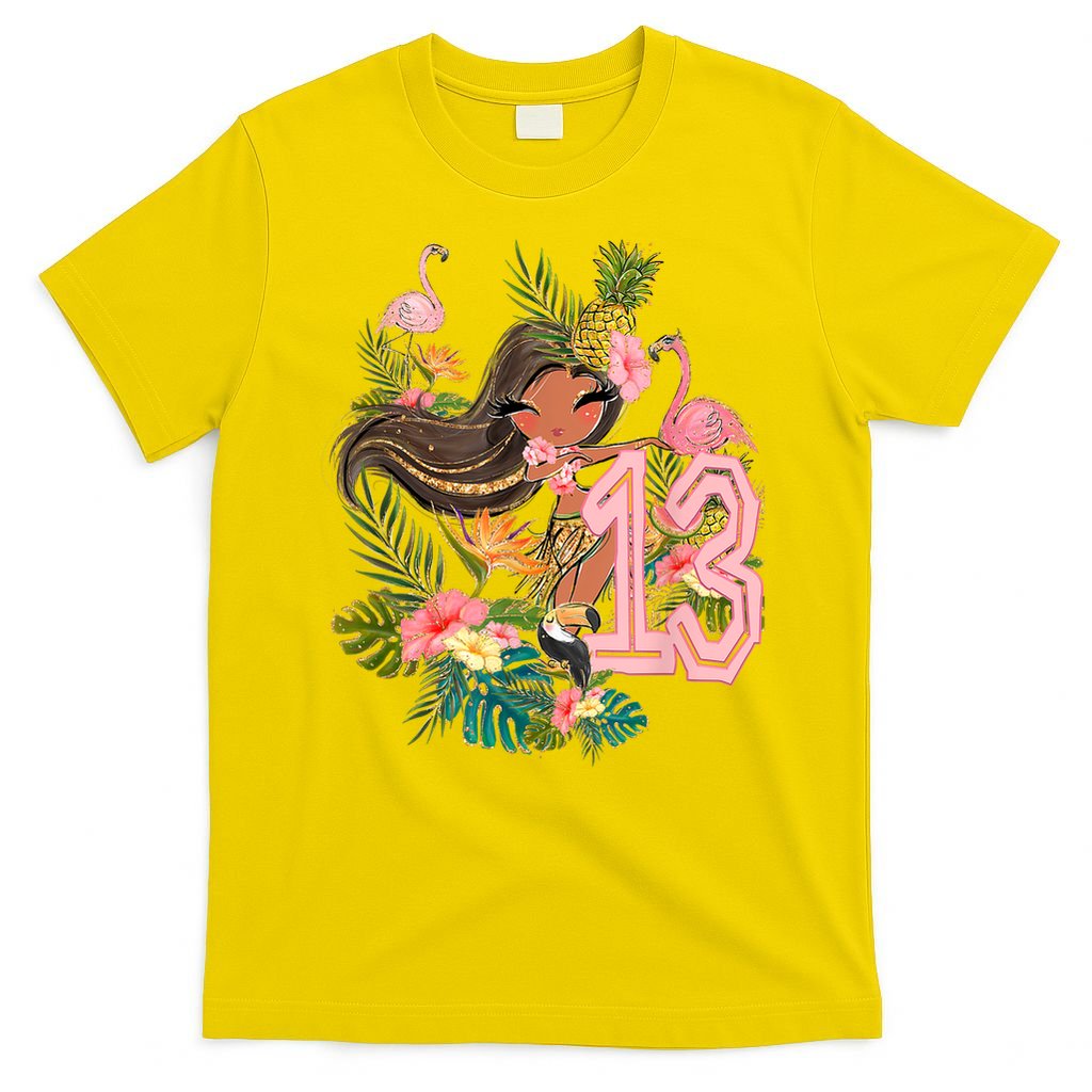 13th Birthday Tiki Party Pool Summer Hula Hawaiian Luau Friend T-Shirt