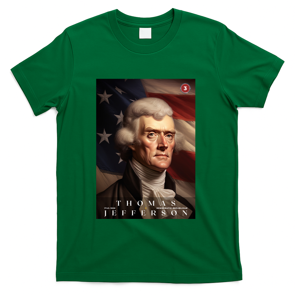 Thomas Jefferson 3rd President Of The United States Portrait T-Shirt