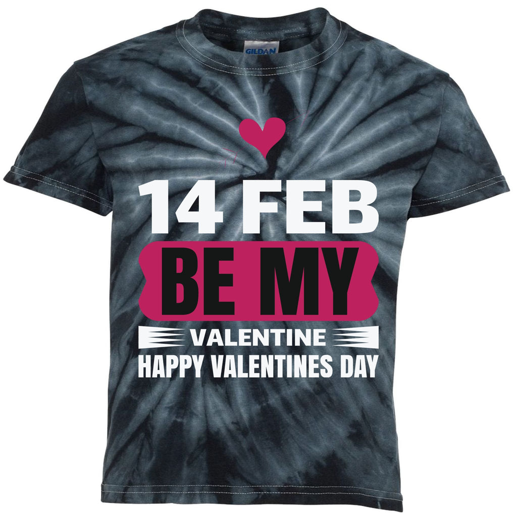 14 Feb Be My Valentine Kids Tie-Dye T-Shirt