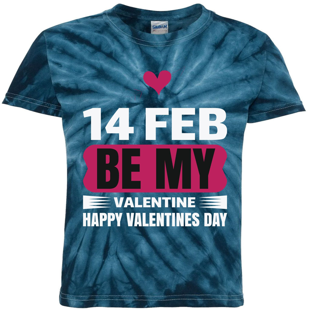 14 Feb Be My Valentine Kids Tie-Dye T-Shirt