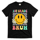 1st Grade Bruh Hippie Smile Face Back To School Teacher Kid T-Shirt