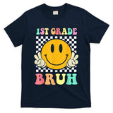 1st Grade Bruh Hippie Smile Face Back To School Teacher Kid T-Shirt