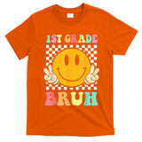 1st Grade Bruh Hippie Smile Face Back To School Teacher Kid T-Shirt