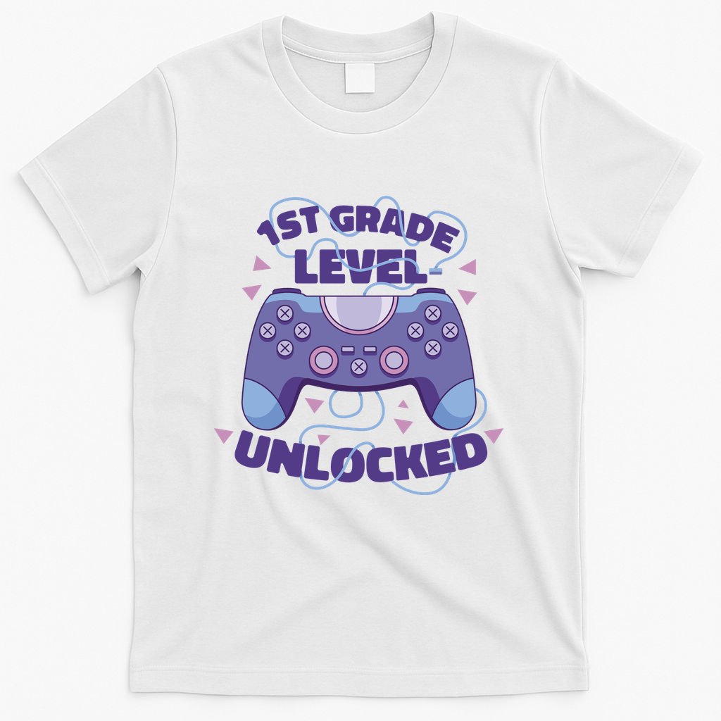 1st Grade Level Unlocked Back To School Gamer T-Shirt