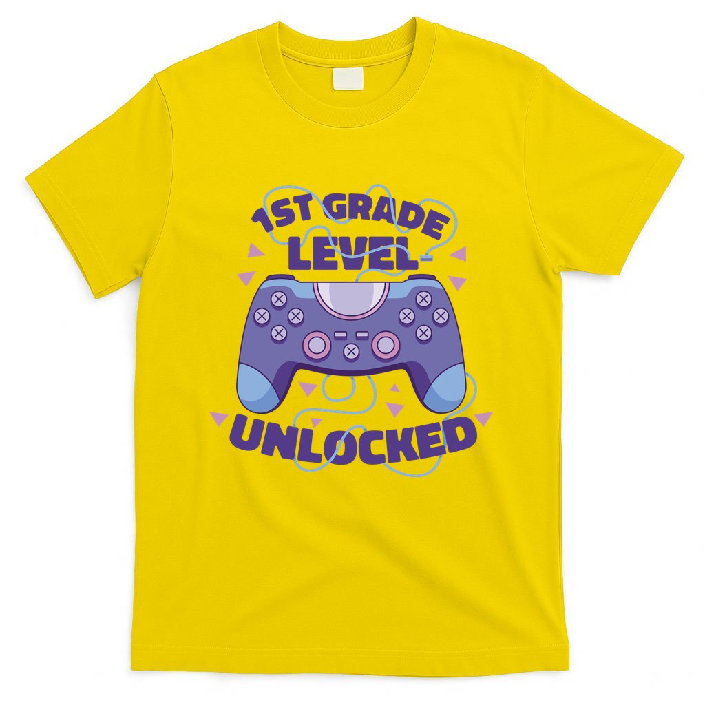 1st Grade Level Unlocked Back To School Gamer T-Shirt