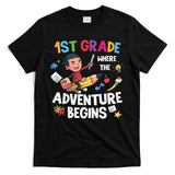 1st Grade Where The Adventure Begins Back To School T-Shirt