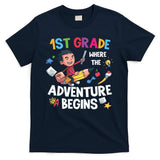 1st Grade Where The Adventure Begins Back To School T-Shirt
