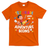 1st Grade Where The Adventure Begins Back To School T-Shirt