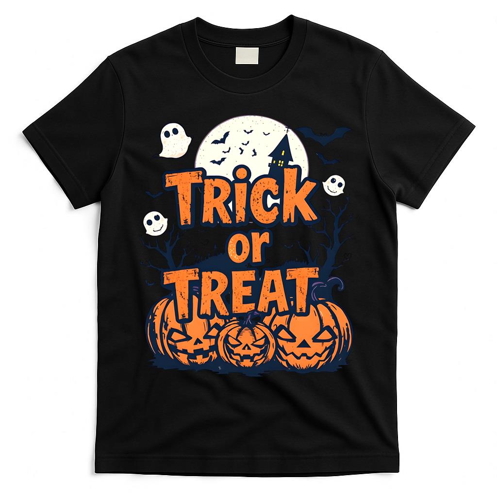 Trick or Treat Halloween - Spooky Ghosts & Pumpkin Patch Art Classic T-Shirt
