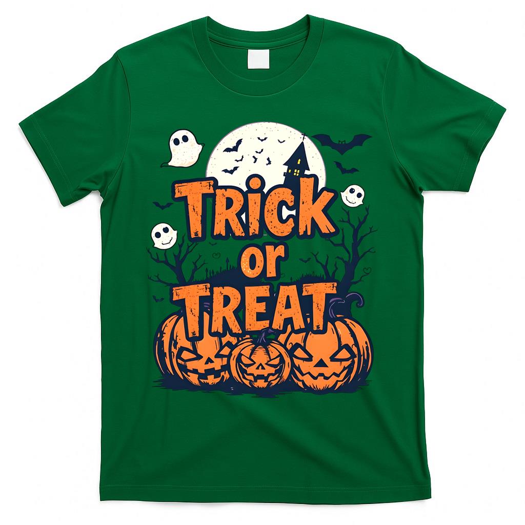 Trick or Treat Halloween - Spooky Ghosts & Pumpkin Patch Art Classic T-Shirt