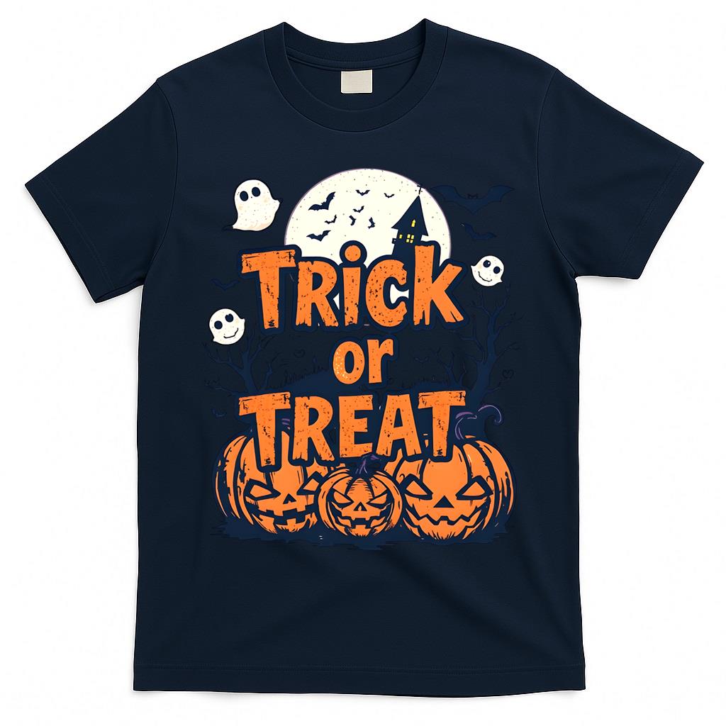 Trick or Treat Halloween - Spooky Ghosts & Pumpkin Patch Art Classic T-Shirt