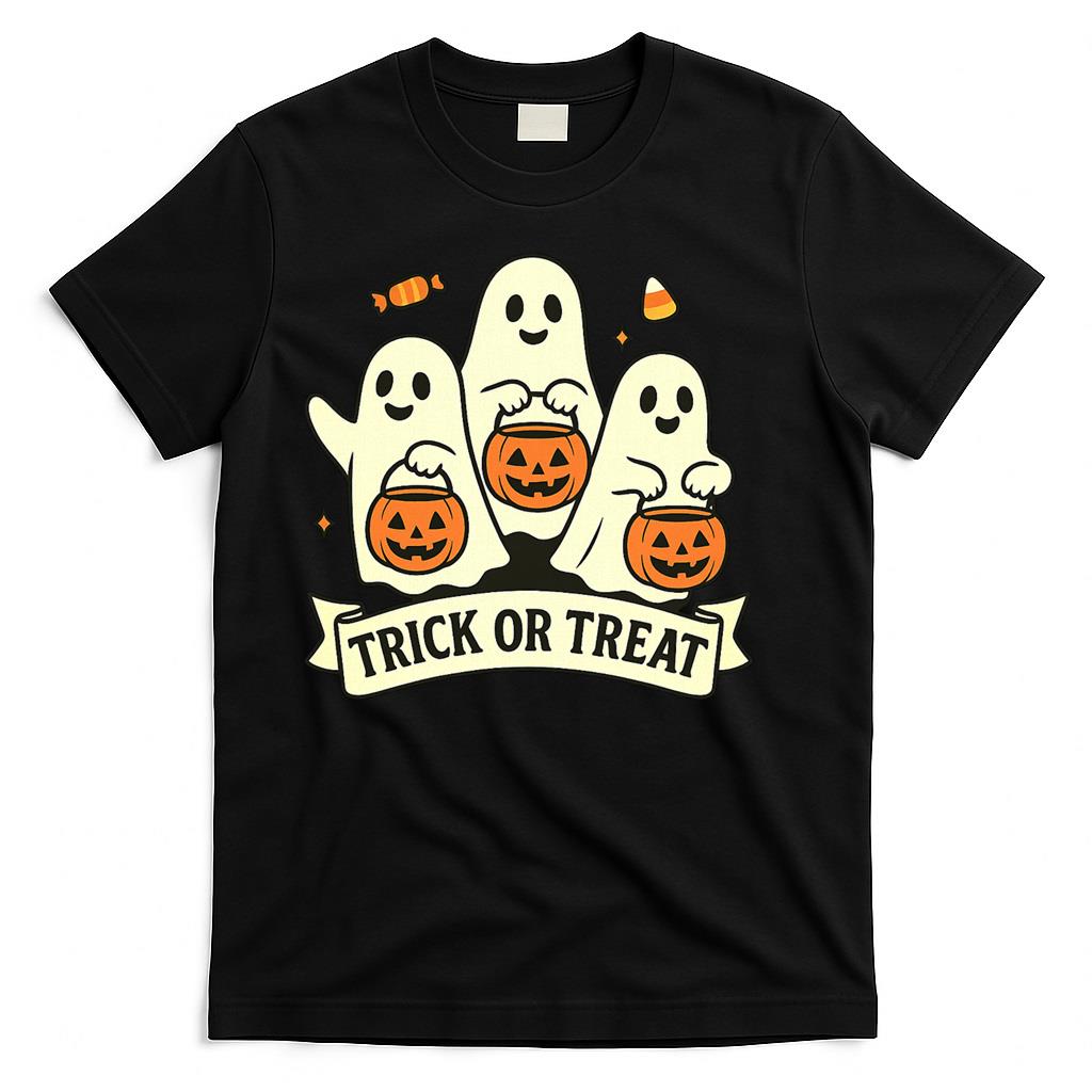 Trick or Treat – Cute Ghosts with Pumpkins Halloween Design Classic T-Shirt