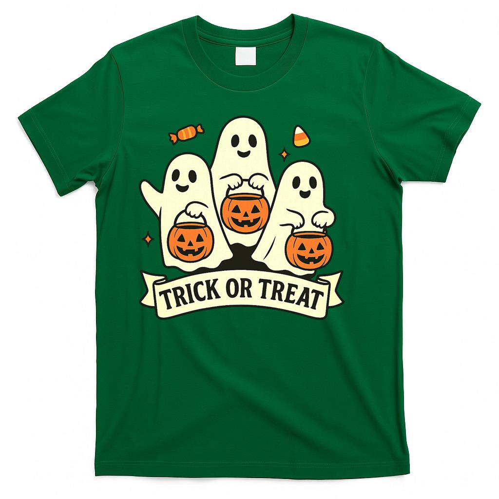 Trick or Treat – Cute Ghosts with Pumpkins Halloween Design Classic T-Shirt