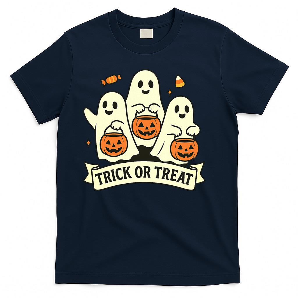 Trick or Treat – Cute Ghosts with Pumpkins Halloween Design Classic T-Shirt