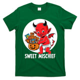 Sweet Mischief – Cute Vintage Devil with Halloween Candy Classic T-Shirt