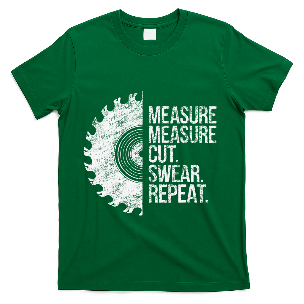 Measure Cut Swear Funny Handyman Dad FatherS Day T-Shirt