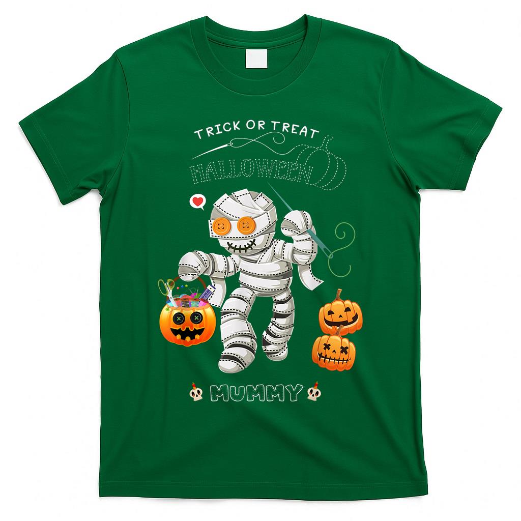 Trick Or Treat Mummy Sewing and Knitting Halloween T-Shirt
