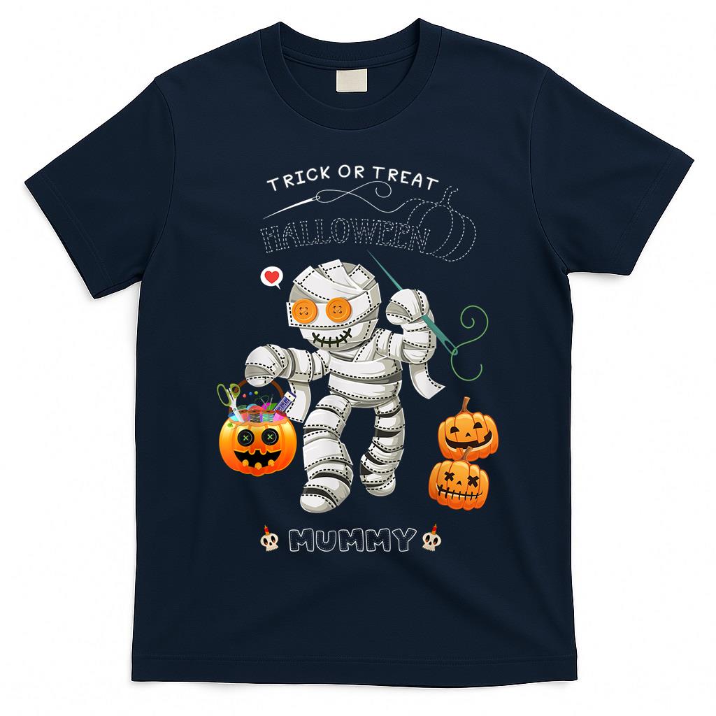 Trick Or Treat Mummy Sewing and Knitting Halloween T-Shirt