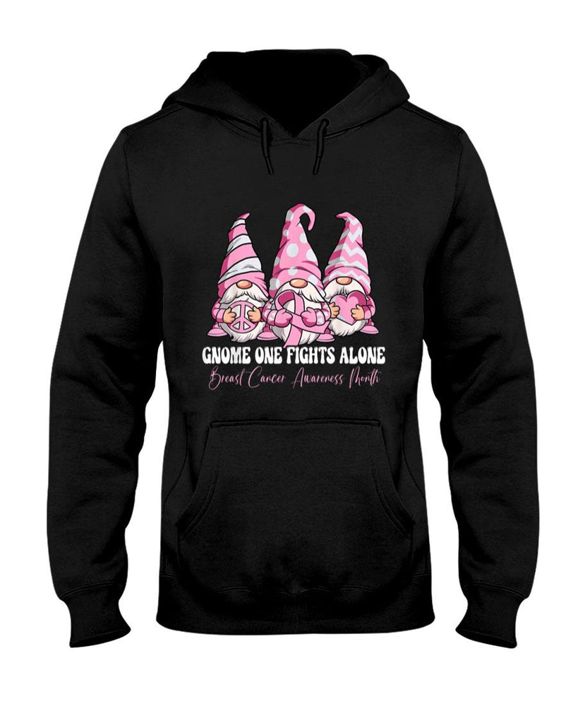 Gnome One Fights Alone Breast Cancer Awareness Month T-Shirt