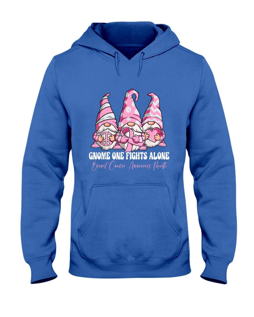 Gnome One Fights Alone Breast Cancer Awareness Month T-Shirt