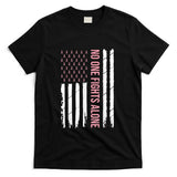 Breast Cancer Awareness Pink Ribbon USA American Flag Men T-Shirt