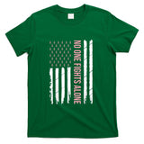 Breast Cancer Awareness Pink Ribbon USA American Flag Men T-Shirt
