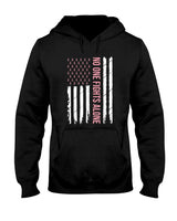 Breast Cancer Awareness Pink Ribbon USA American Flag Men T-Shirt