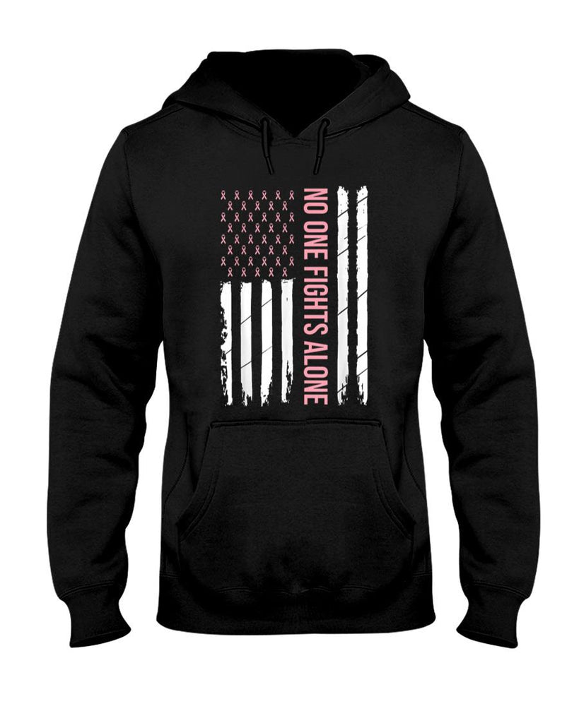 Breast Cancer Awareness Pink Ribbon USA American Flag Men T-Shirt