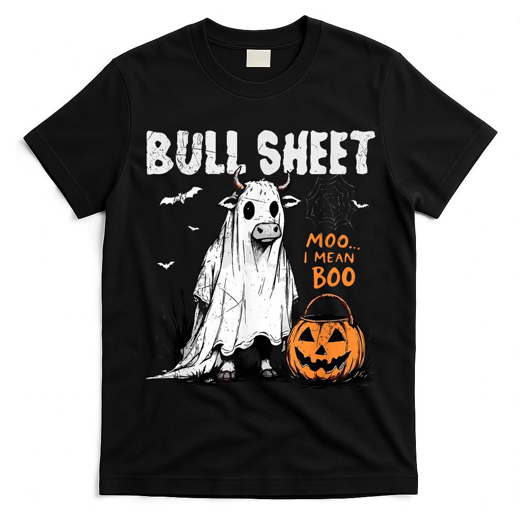 Bull Sheet Moo Boo Funny Halloween Costume Trick or Treat T-Shirt