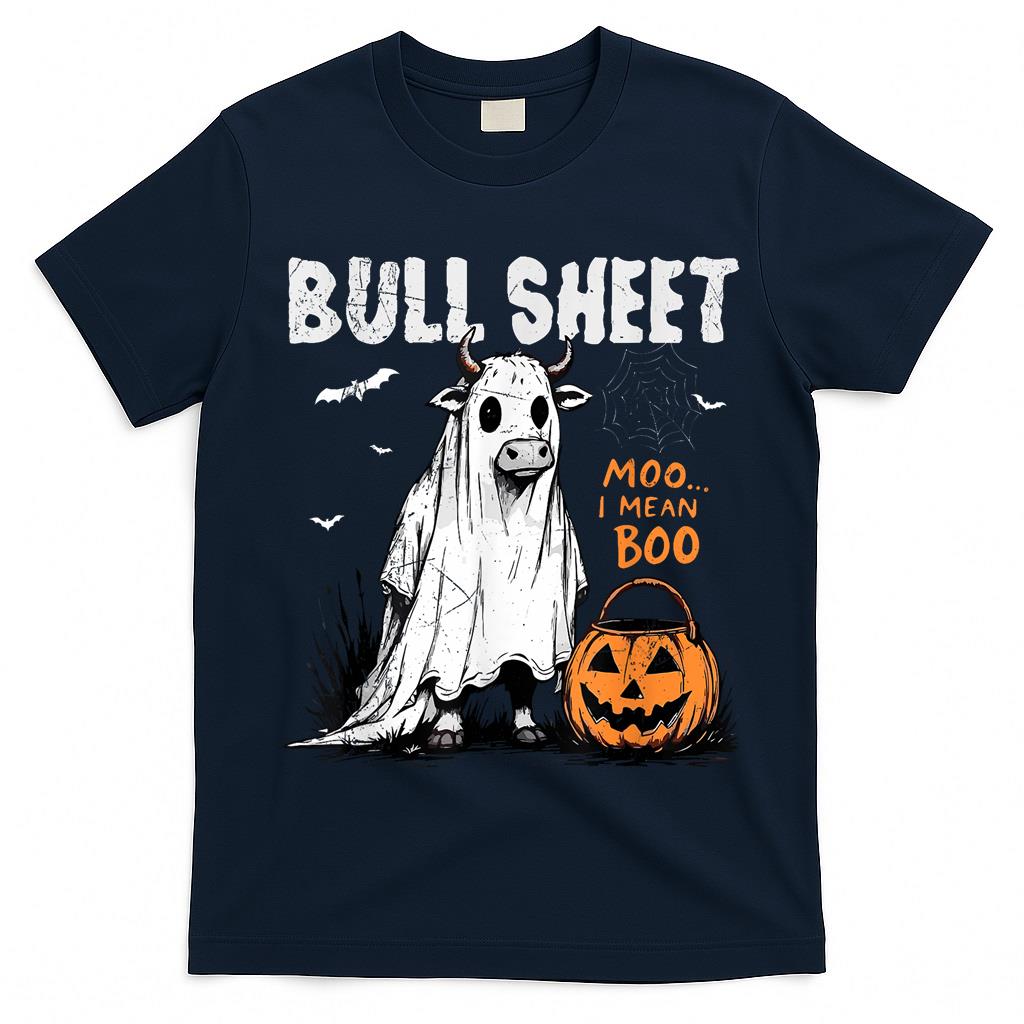 Bull Sheet Moo Boo Funny Halloween Costume Trick or Treat T-Shirt